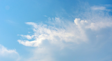 White clouds in blue sky