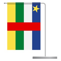 Central African Republic flag on pole icon