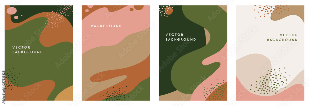 Aufkleber Vector set of abstract creative backgrounds in minimal trendy style with copy space for text - design templates for social media stories