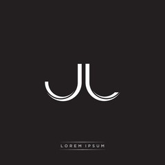 JL Initial Letter Split Lowercase Logo Modern Monogram Template Isolated on Black White
