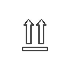 Side Up sign line icon. linear style sign for mobile concept and web design. Side Up arrows outline vector icon. Package delivery symbol, logo illustration. Vector graphics