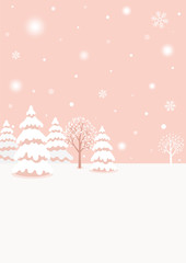 Snowy winter forest landscape background