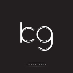 KG Initial Letter Split Lowercase Logo Modern Monogram Template Isolated on Black White