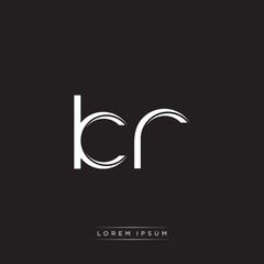 KR Initial Letter Split Lowercase Logo Modern Monogram Template Isolated on Black White