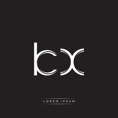KX Initial Letter Split Lowercase Logo Modern Monogram Template Isolated on Black White