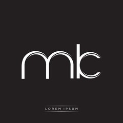 MK Initial Letter Split Lowercase Logo Modern Monogram Template Isolated on Black White