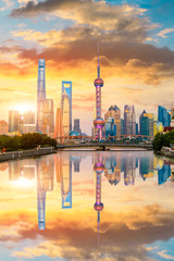 Architectural landscape and city skyline in Shanghai