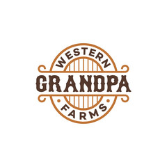 Vintage Western Farms Typography Logo Design Inspiration