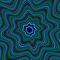 Blue Green Abstract Waves Design