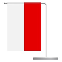 Monaco flag on pole icon