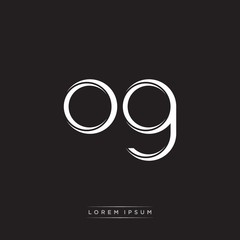 OG Initial Letter Split Lowercase Logo Modern Monogram Template Isolated on Black White
