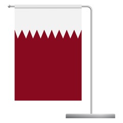 Qatar flag on pole icon