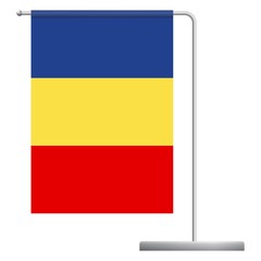 Romania flag on pole icon