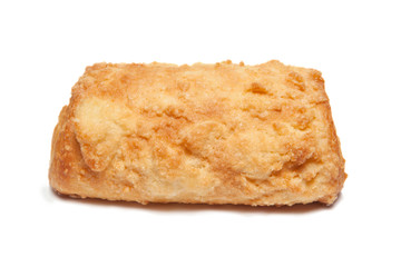 Puff pastry cake with sugar. Puff dessert for tea.