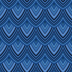 Blue Mermaid Scale Seamless Pattern