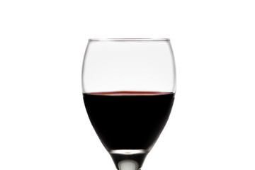 A glass of red wine isolated on a white background.