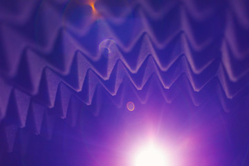 acoustic foam pyramid abstract background with glow light