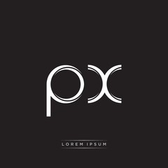 PX Initial Letter Split Lowercase Logo Modern Monogram Template Isolated on Black White