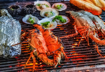 Sea Food foil Flaming BBQ Grill