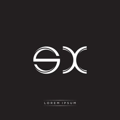 SX Initial Letter Split Lowercase Logo Modern Monogram Template Isolated on Black White