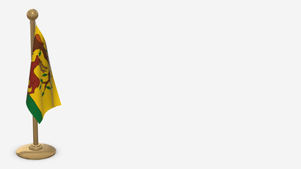 Berkshire 3D flag illustration hanging on golden flagpole.