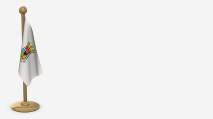 Biobio 3D flag illustration hanging on golden flagpole.