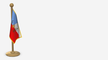 Catamarca 3D flag illustration hanging on golden flagpole.