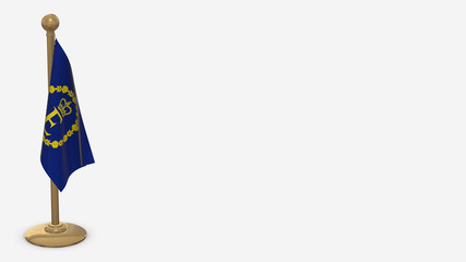 Eiir 3D flag illustration hanging on golden flagpole.