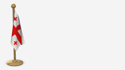 Georgia 3D flag illustration hanging on golden flagpole.