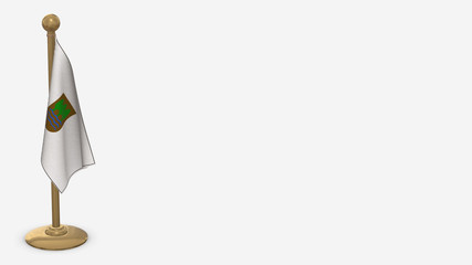 Gipuzkoa 3D flag illustration hanging on golden flagpole.