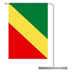 Congo flag on pole icon