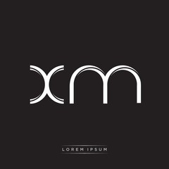 XM Initial Letter Split Lowercase Logo Modern Monogram Template Isolated on Black White