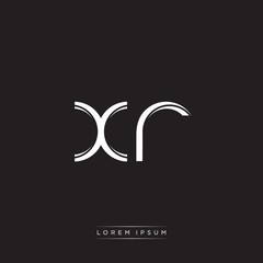 XR Initial Letter Split Lowercase Logo Modern Monogram Template Isolated on Black White