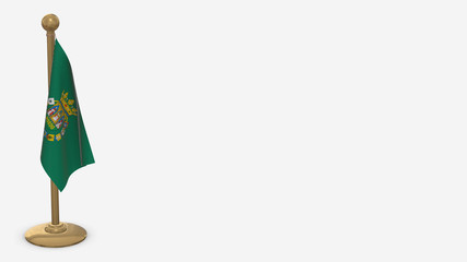 Sevilla 3D flag illustration hanging on golden flagpole.