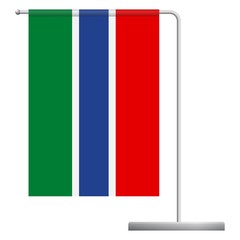 Gambia flag on pole icon