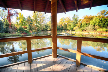 WROCLAW, POLAND - OCTOBER 18, 2019: Japanese Garden is situated in the vicinity of the historical...