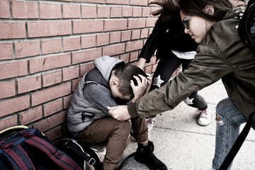 Schoolyard bullies, concept of this taking place after school,Ag