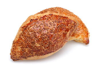 Turkish bun, pogaca, isolated on white background