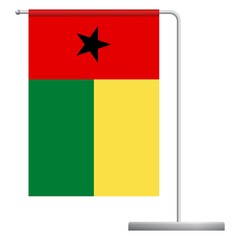 Naklejka premium Guinea-Bissau flag on pole icon