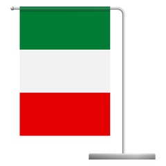 Italy flag on pole icon