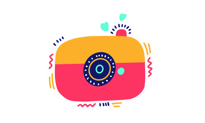 Obraz premium Photo camera icon in comic style. Photographer cam equipment vector cartoon illustration pictogram. Camera business concept splash effect.