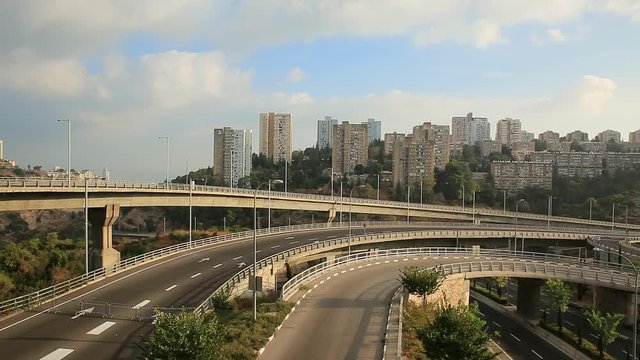 beautiful view and bridges in Haifa