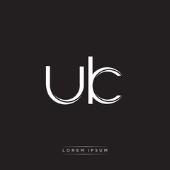 UK Initial Letter Split Lowercase Logo Modern Monogram Template Isolated on Black White