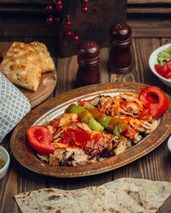 beafsteak is mixed with ketchup and kind of vegetables