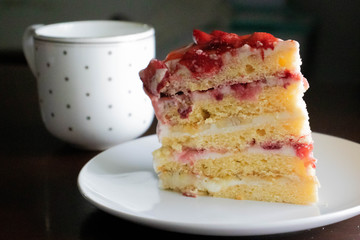 Cake with fruits and berries.