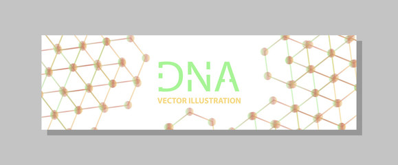 Molecular structure with connected lines and dots. Scientific pattern atom DNA with elements for magazine, leaflet, cover, poster design