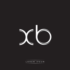 XB Initial Letter Split Lowercase Logo Modern Monogram Template Isolated on Black White