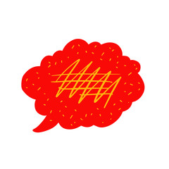 Badge with red speech bubble. Trendy vector on white background. Vector Illustration.