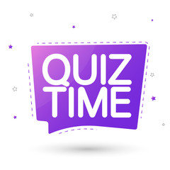 Quiz Time, speech bubble banner design template, vector illustration