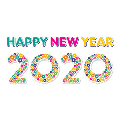 Happy new year 2020 card design concept